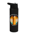 Aggressively Hydrated Runner Water Bottle Stainless Steel Insulated Leakproof Gym Gear with Retro Rainbow Graphic