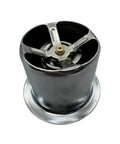 Heavy Duty Rig Ready Top Shelf Engine Cooling Thermostat Replacement Compatible With Cummins QSL8-9 Diesel Engines Part 5478594 And 5284903, top view showing solid metal design.