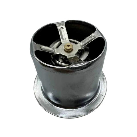 Heavy Duty Rig Ready Top Shelf Engine Cooling Thermostat Replacement Compatible With Cummins QSL8-9 Diesel Engines Part 5478594 And 5284903, top view showing solid metal design.