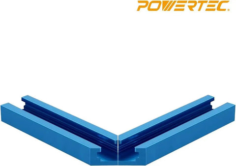 Double-Cut Universal T-Track And Intersection Kit, 4-Piece 48-Inch Aluminum T-Tracks with intersecting blue aluminum tracks