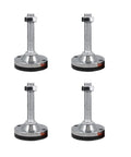 Heavy Duty Adjustable Leveling Feet With Shock Absorbing Rubber Base And Steel Core M16 Threaded Glides in a 4-pack for stable industrial use.
