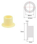 Heavy Duty Flanged Sleeve Bearings With 8mm Bore And 10mm Outer Diameter Self Lube Pom Bushings Built Tough For Slick Operation Oil Free Design Yellow 4 Piece Pack, showing dimensions and flared top.
