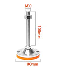 Lock In Those Wobbly Rigs With Thickened Carbon Steel Leveling Screw Legs Adjustable Machine Feet, M30 size, 100mm height, heavy-duty use.