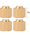 Set of 4 brass 6mm hex hub extenders for Beefy Brass Wheel Hex Hub Extenders Six Millimeter And Two Millimeter Adapters