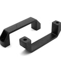 Two Pack Black Aluminum Alloy Rectangular Industrial Pull Handles For 30 Series Aluminum Extrusion Profiles 140mm Long