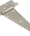 Stainless Steel 10 Inch Heavy Duty T Hinge for narrow frames and 4x4 posts, suitable for tool chests, barn doors, shed doors, and gates.
