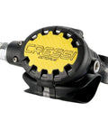 MG Balanced Octopus Scuba Regulator With Venturi Effect Adjustment, showing side view of Cressi regulator with yellow cover.