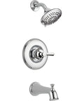 Linden Monitor 14 Series Tub And Shower Trim Chrome With Pressure Balance Valve No Fuss Temperature Control and Quick Clean Nozzle