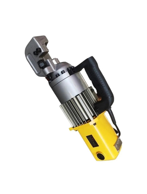 Heavy Duty Handheld Rebar Cutter With Electric Hydraulic Wire Rope Cutting Power For Construction Sites showing steel head and grip.