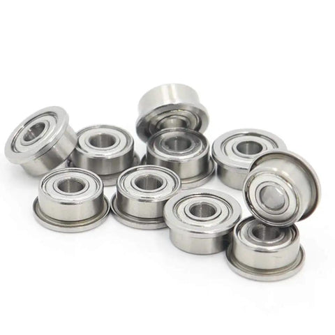 10 pack of stainless steel flanged deep groove ball bearings size 3x8x4mm double shielded SF693ZZ for heavy-duty applications.