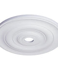 Jefferson Ceiling Medallion Perfect For Adding Gorgeous Architectural Detail To Your Ceiling This Factory Primed Piece Features A Twenty Six Inch Outer Diameter Fits Canopies Up To Five Inches For Quick And Easy Diy Install. Lightweight, primed polyurethane medallion with central hole.