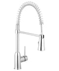 RV Kitchen Faucet With Pull Down Sprayer And High Arc Swivel Spout, spring loaded, chrome finish, single handle