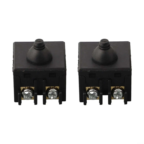 Push Button Switch Replacement Parts For Angle Grinder 100Mm Metal Plastic Power Tool Accessories For Electric Polisher Machine Grinding Equipment 2 Pack Black, front view