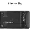 Internal measurements showing 2.6in x 1.46in of Hella Durable Abs Project Box 5 Pack Small Electrical Junction Enclosure For Pcb Projects And Hobby Builds No Hassle Snap Lid Dustproof Housing Quick Assembly 2 8 X 1 7 X 0 9 Inch Black.