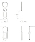 Killer Strength Plastic Wire Padlock Security Seals Sequentially Numbered Pack Of 100 Red Galvanized Steel Hasps dimensions diagram