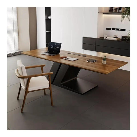 Sit Stand Desk With Premium Ash Wood Surface, Super Spacious Home Office Workstation Featuring Integrated Monitor Shelf, Versatile Gaming And Writing Table For Lazy Nights Or Serious Hustle in modern office setup.