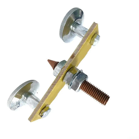 Super Strong Magnetic Welding Ground Clamp With Iron Boron Core Provides A Rock Stable Connection For Any Job And Lets You Hook Up To Smooth Or Curved Metal Surfaces Without Breaking A Sweat.  Thick metal clamp with round attachments.