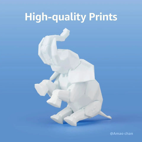 3D printed white elephant model showcasing high-quality output using Premium PLA Filament 1.75mm 1kg Matte Pumpkin Orange