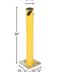 Heavy Duty Steel Safety Bollard 36 Inch Height 4.5 Inch Diameter Surface Mounted Removable Pipe Guard for Indoor Outdoor Protection.