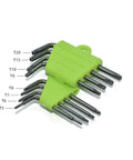 Top Notch 8 Piece L Star Hex Key Set Made From Heavy Duty Chrome Vanadium Steel For Gaming Gadgets And Electronics Fixin' With Pro T7 T8 Bit Power, 8-piece Torx key set in green holder