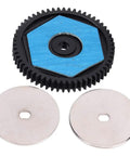Beefed Up Metal 56T Spur Gear and 12T Pinion Gear Set for RC Cars 32P Replacement, shown with screws and gaskets.