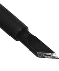 Top Tier 5 Piece Copper Soldering Iron Tips Set Including Durable Model I B K And 2.4d Nozzles close-up of soldering tip with black coating.