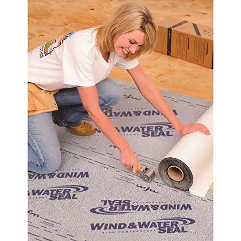 Installing Heavy Duty Rubberized Asphalt Wind And Water Seal Underlayment Single Roll with Savage Grip Adhesion.