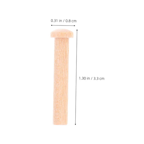 Miniature Wooden T Shaped Pin Nails Set For Crafts And Woodworking 20 Pcs Great For Fine Detail Work Like Train Wheel Models Solid Wood Pins For Precise Assembly DIY Ready single pin with measurements