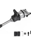 1 Inch Pneumatic Air Impact Wrench Heavy Duty Muscle Knocks Loose Rusty Nuts Quick With 5800 Nm Max Torque And 4000 Rpm Motor and accessories.