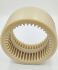One Piece Curved Teeth Nylon Sleeve Gear Coupling Sleeve Replacement For Precision Machinery With M-65 Compatibility, 132mm Outer Diameter, 42-Tooth Count, High Torque Drive Coupling Sleeve, Durable Nylon Construction