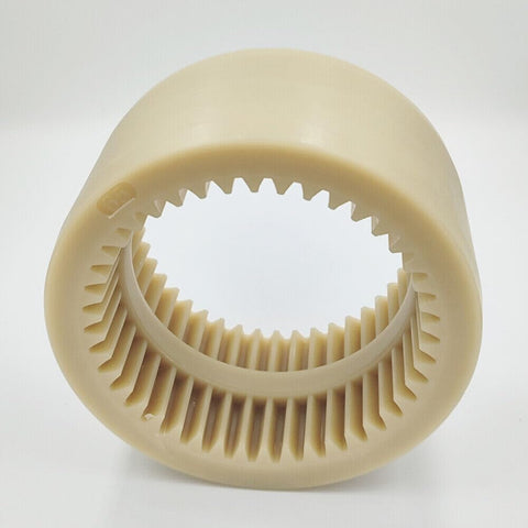 One Piece Curved Teeth Nylon Sleeve Gear Coupling Sleeve Replacement For Precision Machinery With M-65 Compatibility, 132mm Outer Diameter, 42-Tooth Count, High Torque Drive Coupling Sleeve, Durable Nylon Construction