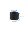 5mm Drill Bit Depth Stop Collar Set With Wrench, clear view of black oxide finished collar with dimensions displayed.