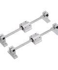 2 Pack 10mm By 100mm Chrome Plated Case Hardened Linear Motion Rods with brackets for DIY CNC and 3D Printers