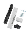 Soft Close Hydraulic Door Closer With Quiet Damping, Hidden Mounting For Invisible Fit, with screws and components visible
