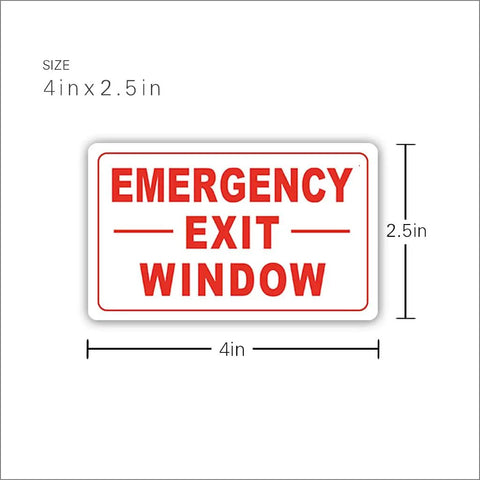 Emergency Exit Window Decal Stickers Ten Pack For Cars School Bus And Train Transparent With Red Text 4 Inch By 2.5 Inch