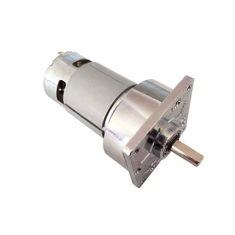 Heavy Lifter 775 DC Gear Motor Delivering Eighty Kilograms Of Pull And Smooth Five To Five Hundred Rpm Thirty Five Watt Mini Reducer close-up view
