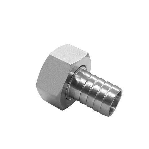 Stainless Steel Garden Hose Swivel Fitting With Three Quarter Barb To Three Quarter GHT Female Threaded Adapter For Quick No Fuss Hose Repair And Leak-Free Connections, stainless steel hose fitting