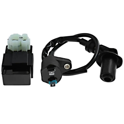 Front view of Honda TRX250X Ignition Coil And CDI Box Kit For FourTrax 250 1987 1988 1989 1990 1991 1992 12V Single Output 6 Pin CDI Module AC
