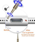 Rechargeable Broken Screw Extractor Kit Featuring Four Precision Grinding Heads For Stripped iPhone And Laptop Repair Tools Portable Electronics Fixing Collection No Sweat Straight Up Game Changer showing groove depth for effective screw extraction.