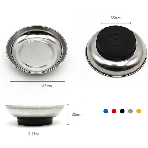 Magnetic Screw Bowl for Car Repair Dope Tool Tray With Stainless Steel Build High Hardness And Smooth Surface That Holds Screws And Small Parts In Random Color, 105mm tray