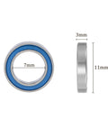 MR117-2RS chrome steel bearings 7x11x3mm dimension view