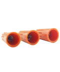 Three orange wire caps from 700 Piece Electrical Wire Connectors Kit With Easy Screw In Nuts And Springs Orange Insulated Wire Caps For Quick No Fuss Safe Snug Splices And Fast Electrical Connections.