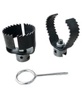 Heavy Duty Two Piece Drain Auger Attachment Set For Sink And Tub Clogs Featuring Thickened Steel Cutters and Ring Wrench.
