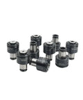 Rock Solid Manual Tapping Machine Nine Piece Vertical Thread Holder Dead Nuts Accurate Adjustable Depth Lock No Hassle Imperial Tap Chuck Kit Tuned For Smooth Precision Tapping Work, set of tap chucks.