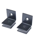 Black mounting brackets for 5 Foot Frameless Black Sliding Glass Shower Door Running Track Barn Style Hardware Set