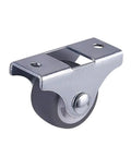 Four Pack Silent TPE Furniture Caster Wheels One Inch Plus Two Inch Lightweight Universal Screw Base gray caster with secure brake lever.