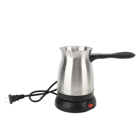 Electric Turkish Coffee Maker 600Ml Stainless Steel Pot With Anti Scald Handle For Turkish Coffee Tea Milk Arabic Tea Kettle Quick Heat Easy Brew For Home Kitchen
