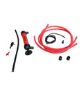 Portable Manual Fluid Transfer Pump Siphon For Boats, Lawn Equipment, Generators And Emergency Vehicle Use, Easy Fast Liquid Transfer, Grab-And-Go Hand Pump For Water And Fuels with red tubing and fittings