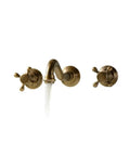 Antique Brass Bathroom Sink Faucet Set With Ceramic Disc Valve, Widespread Design, Built To Last Solid Brass Construction