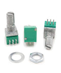 Ten Pack Dual-Gang 6-Pin Potentiometers 50K B50K For Audio Amplifier With Nuts, Double-Joint Design, Smooth Volume Control